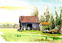 農機具小屋（フランス、リブルヌ郊外）